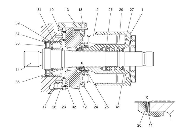 Engranaje impulsor 10 03 758 1 cilindro 7028083 para motor Liebherr Excavator R944 D926