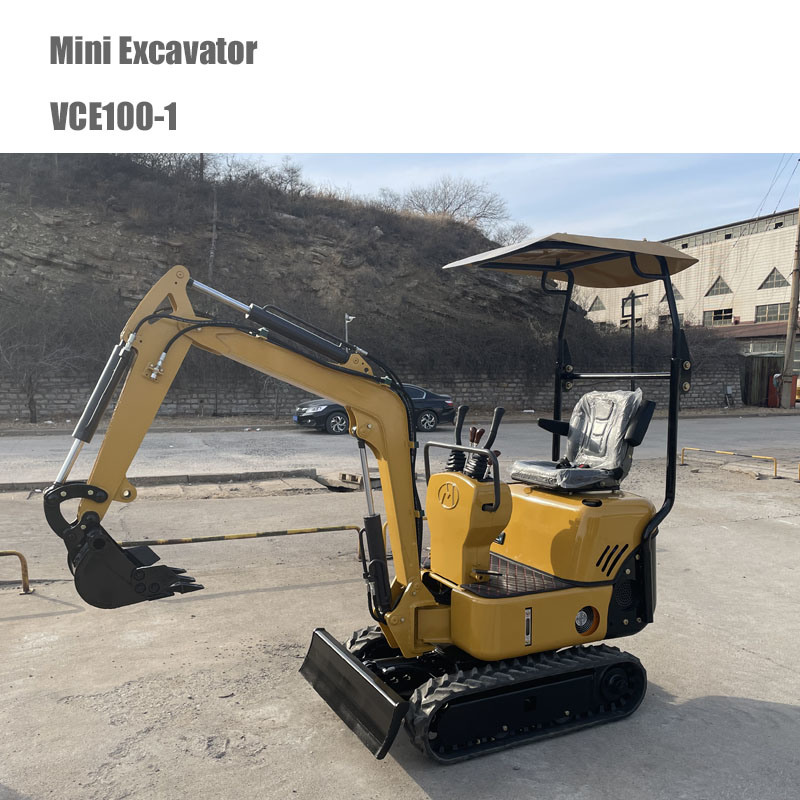 Miniexcavadora con oruga de goma