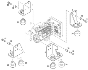 Para Liebherr R944 piezas de repuesto del motor soporte delantero 9386284 9386286 9386288 9873655 9349698 4000483 7362496